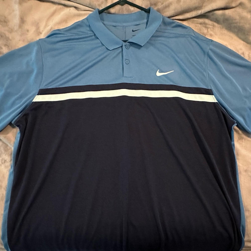 Nike Blue and Navy Performance Golf Polo